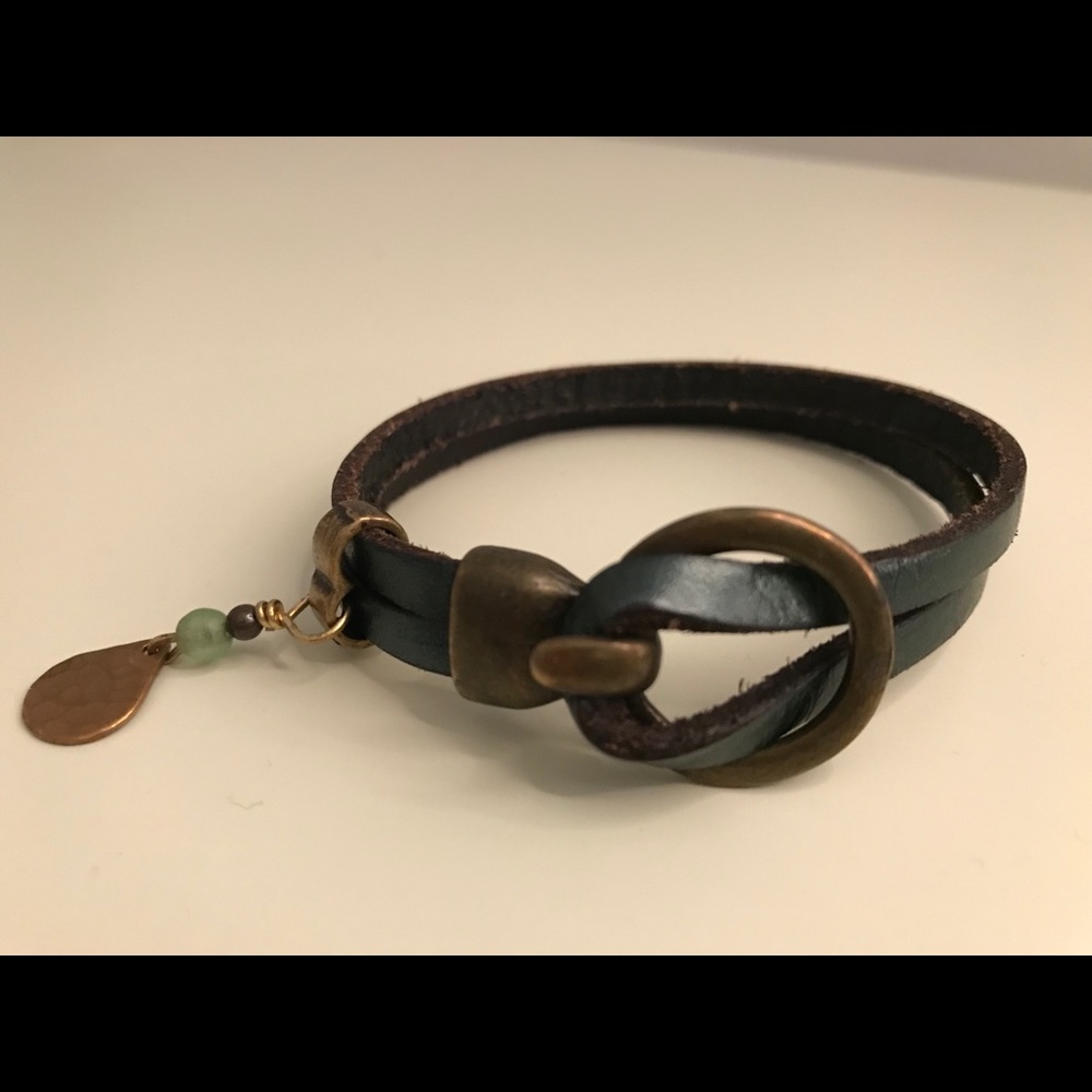 Bohemian Leather Bracelet with Charm